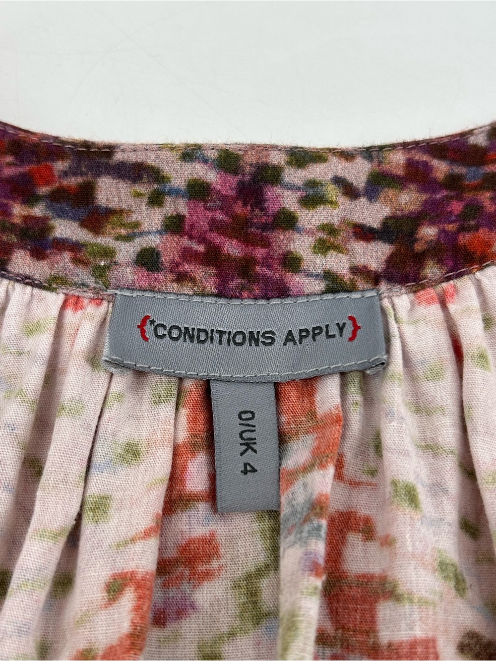 Anthropologie Conditions Apply Notch Neck Zig Zag Printed Puff-Sleeve Mini Dress - Picture 11 of 13